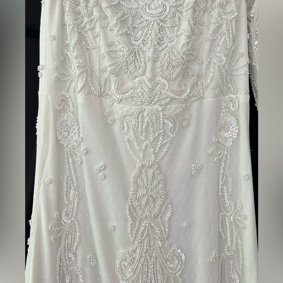 Passionate Romance White Beaded Sequin Mermaid Maxi Dress Size XS NWOT - Picture 10 of 11